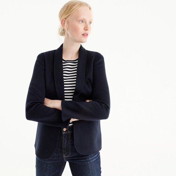 J. Crew Collection Cashmere Blazer Jacket Navy - Picture 2 of 5